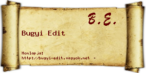 Bugyi Edit névjegykártya