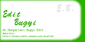 edit bugyi business card